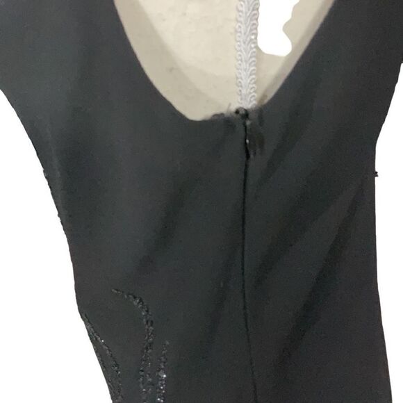 Vintage Dollar 80’s Beaded 2 Layers Black Cowl Neck Formal Maxi Dress Sz Large - Picture 8 of 8